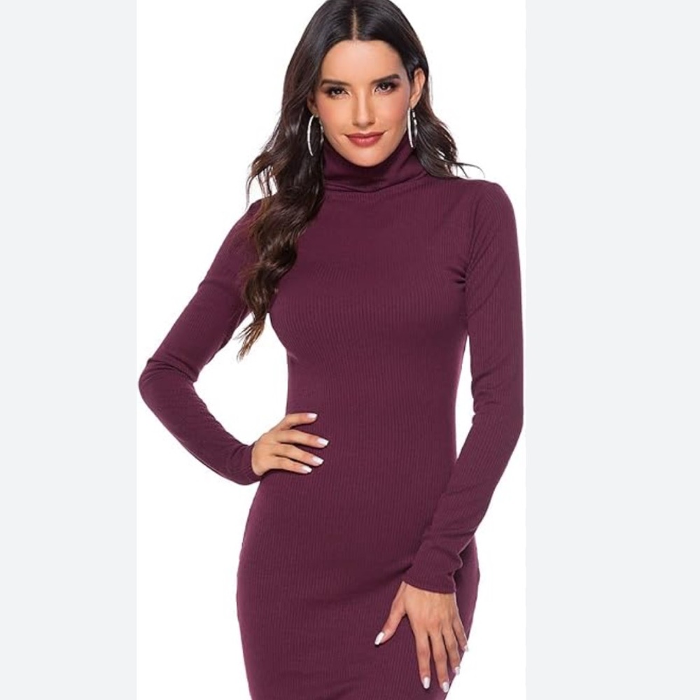 SO Turtle Neck Long Sleeve Knit Dress. Size M